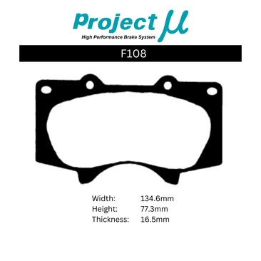 Project Mu Front Brake Pads - F108 (Street & Track)