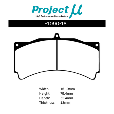 Project Mu Brake Pads - F1090-18 (Race Applications)