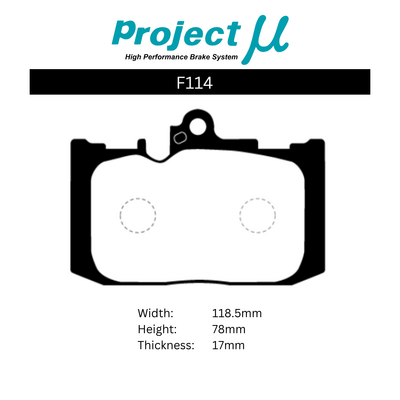 Project Mu Brake Pads - F114 (Street & Track)