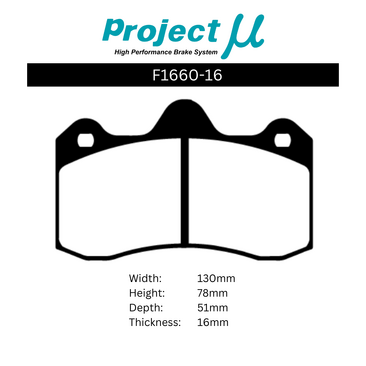 Project Mu Brake Pads - F1660-16 (Street & Track)