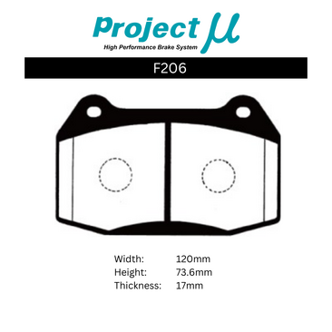 Project Mu Brake Pads - F206 (Street & Track)