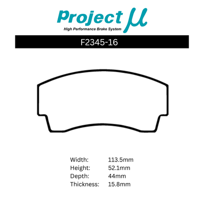 Project Mu Brake Pads - F2345-16 (Race Applications)