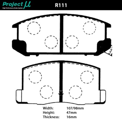 Project Mu Brake Pads - R111 (HC+)