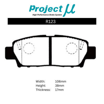 Project Mu Brake Pads - R123 (D1 Drift Pads)