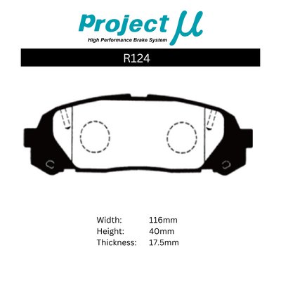 Project Mu Brake Pads - R124 (D1 Drift Pads)