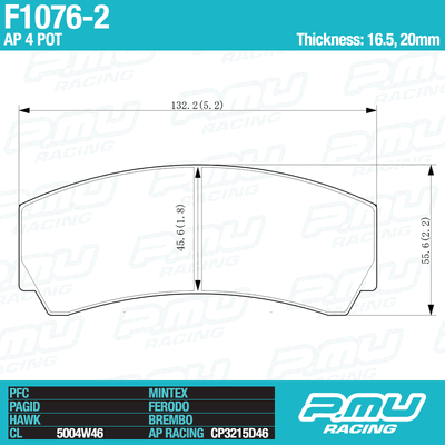 Project Mu Brake Pads - F1076-2